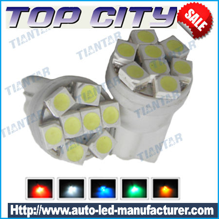 Topcity 360-Degree Shine 8-SMD 3528 T10 W5W Wedge Light LED Bulbs 158 168 175 194 2825 2827 - T10, 168, 194 LED